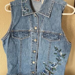 Bill Blass Blue Denim Vest